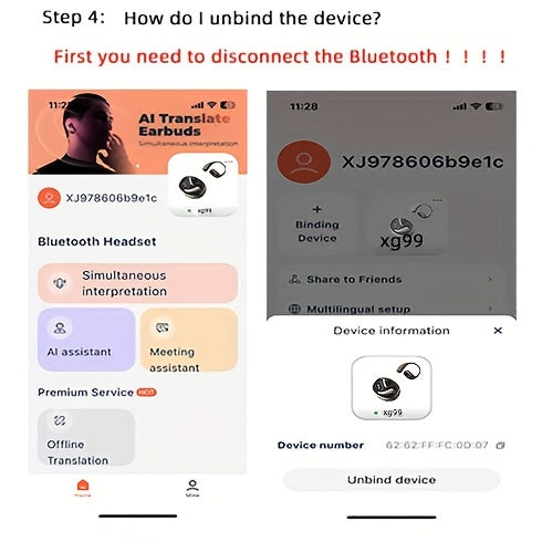 ZONE™️2025 new AI real-time translation headset, LED power display, 144 language translation headset, Type-C charging port, compatible with all smartphones, sports, business, games, study,