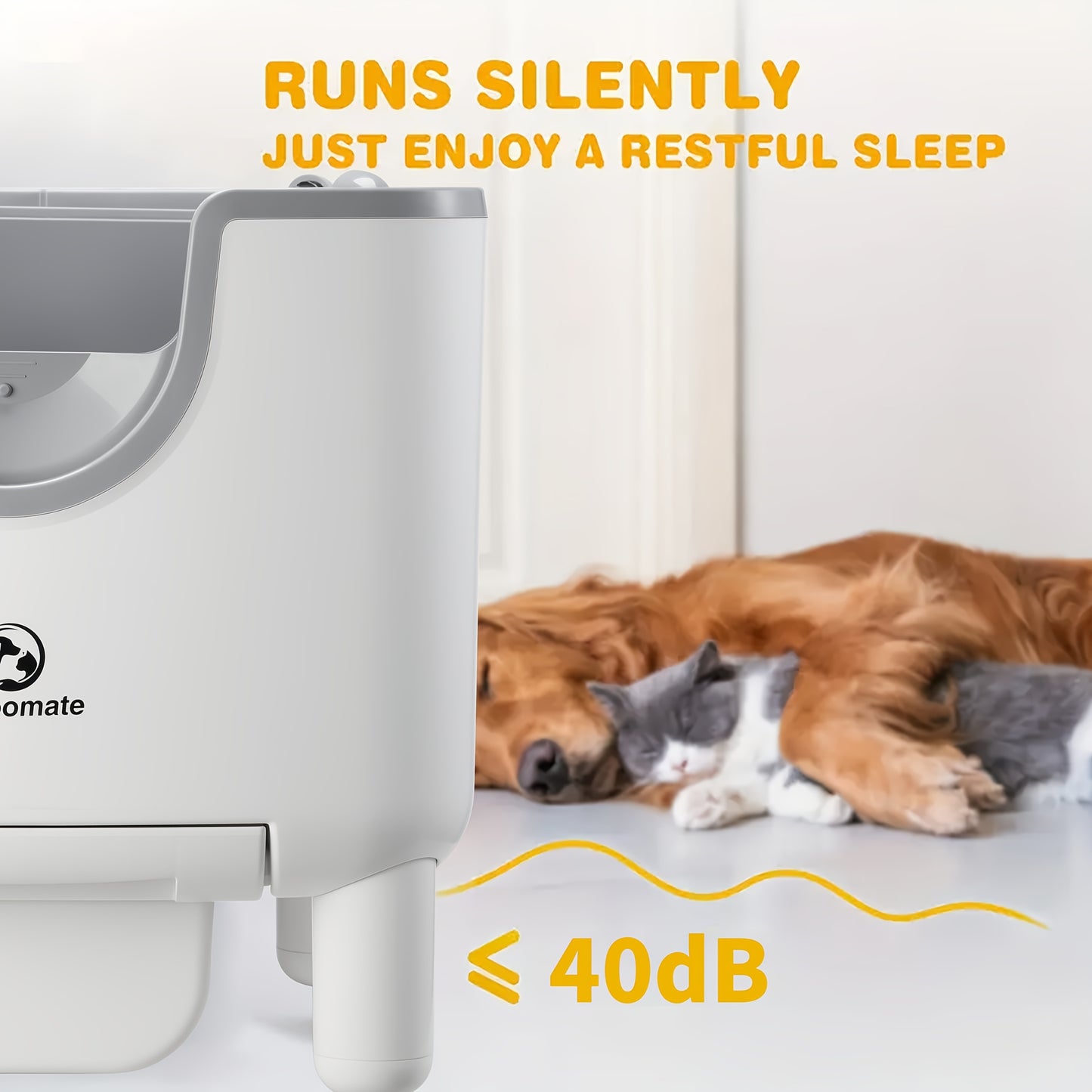 FUROOMATE™️ Open-Top Self-Cleaning Cat Litter Box, Automatic Design with Built-in Scale, Easy Maintenance & Odor Control, Indoor Use, Supports Up to 180 lbs, White, Automatic Cat Litter Box