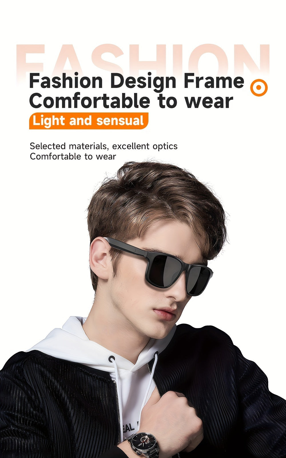 SEESMARTLY ™️Smart Glasses Listenable Songs, Glasses for Men and Woman, 100H Standby Time Long Battery, Athletic/Outdoor UV Protection And Voice Control