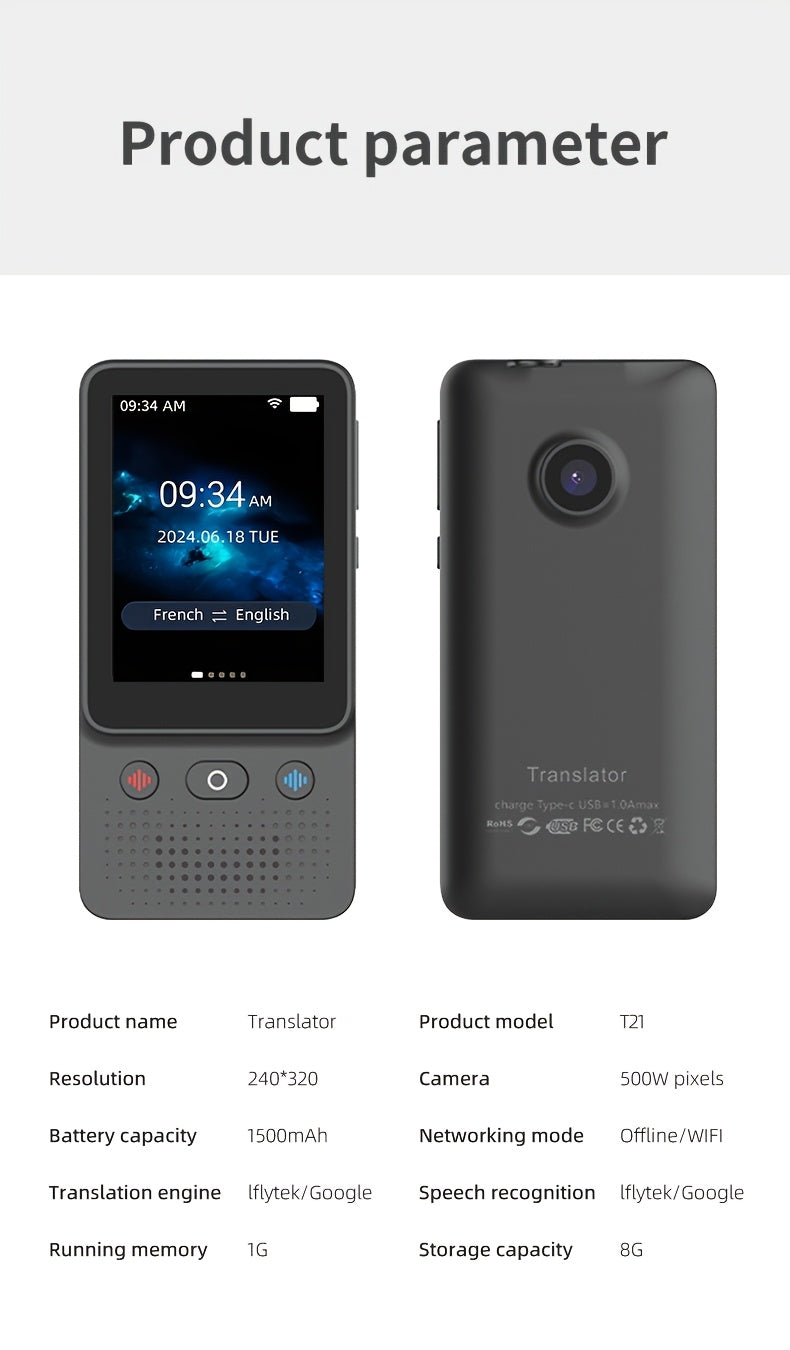 "Talk Anywhere™ – Your Pocket AI Language Companion ChatGPT AI Translator Device 138 Languages,
