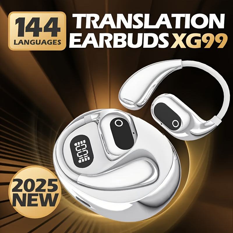ZONE™️2025 new AI real-time translation headset, LED power display, 144 language translation headset, Type-C charging port, compatible with all smartphones, sports, business, games, study,
