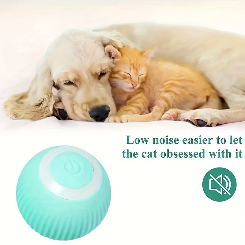 1pc MEOW Smart Interactive Cat Toy Automatic Rolling Ball Self-Entertainment And Teasing Cat Stick Cat Ball Cat Electric Toy
