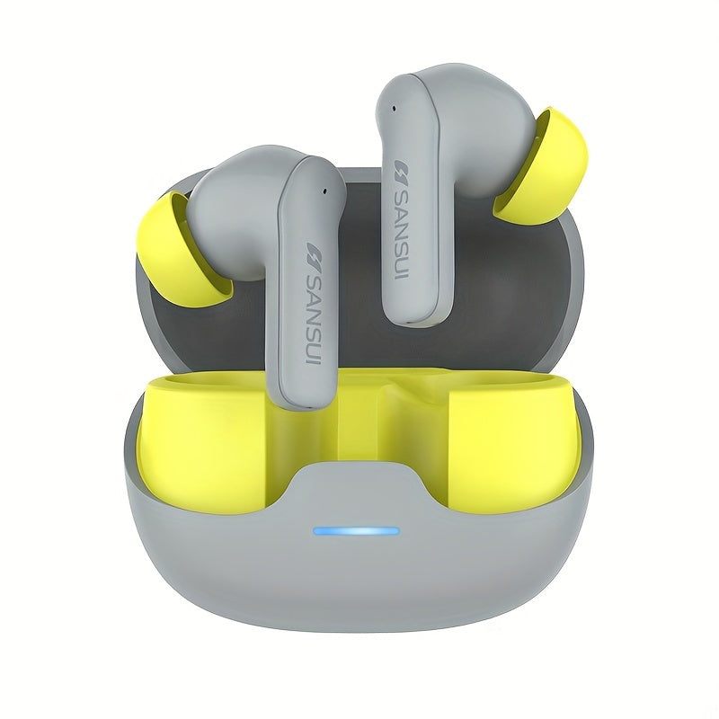NEW SANSUI W23 True Wireless Noise Cancelling Earbuds, Active Noise Cancellation, 10mm Drivers with Big Bass, Wireless V5.4, 27H Long Playtime, With Built-in ENC Microphone