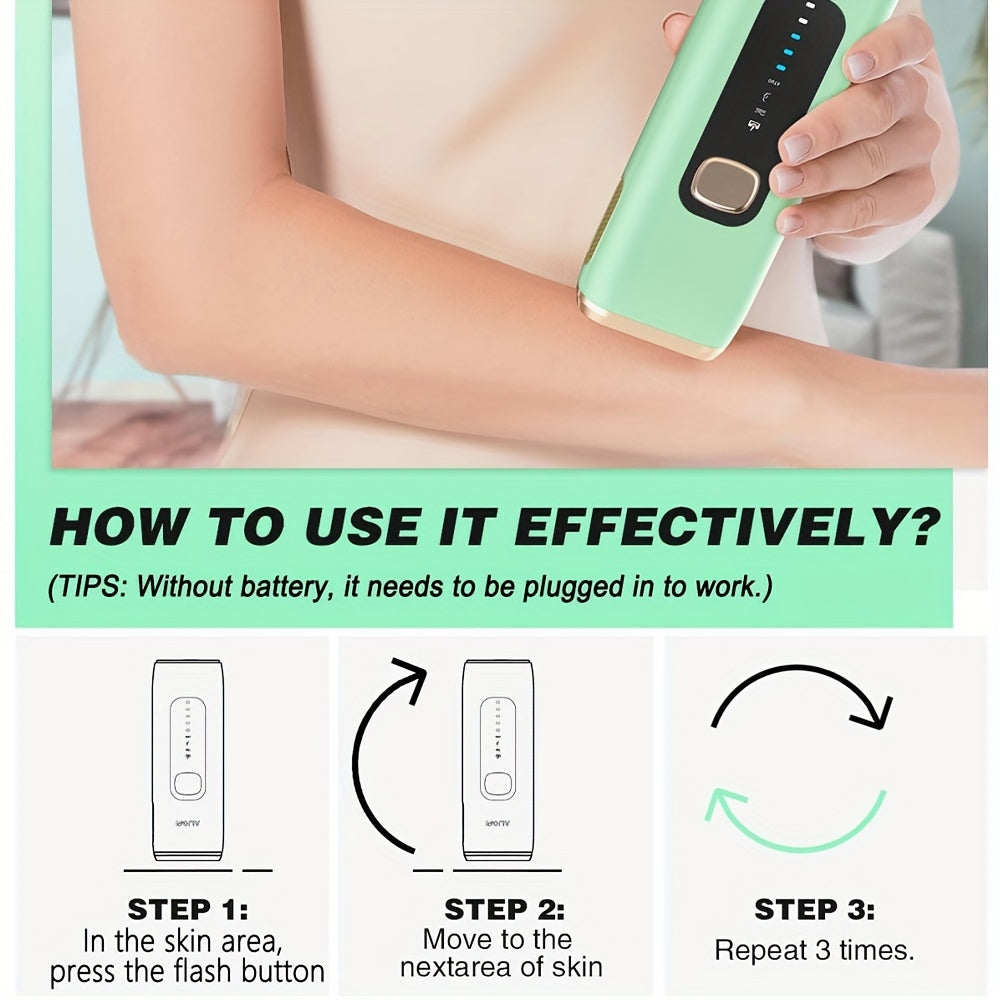 SARLISI™️I MEUKPE IPL Hair Removal Device - Painless At-Home System for Face Legs Bikini Line, Upgraded 999K Flashes & Full Body Use,