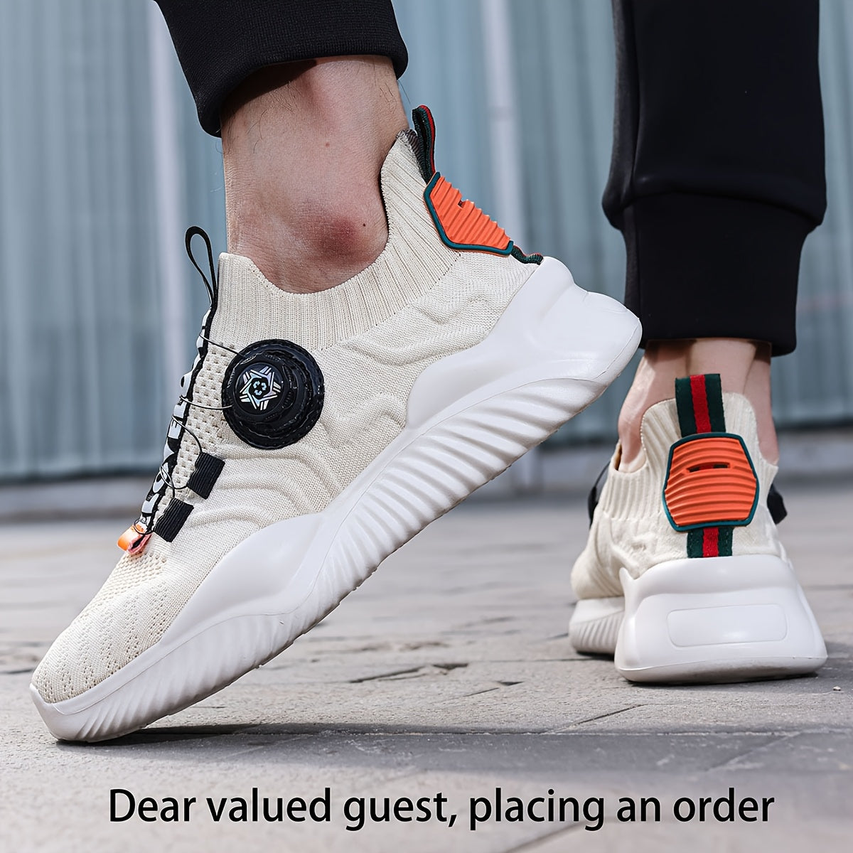 RUN™️ Men's Sneakers with Twist Closure - Breathable Knit Design & Thick Sole - Versatile Running and Driving Shoes