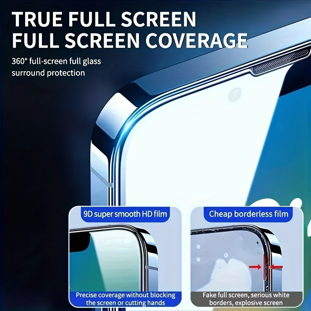 EASY™️6pcs for iPhone 11/12/13/14/15/16 Pro Max Special 3pcs tempered glass screen protector and 3pcs camera lens protection set - high-definition transparent, full coverage, oil-proof matte