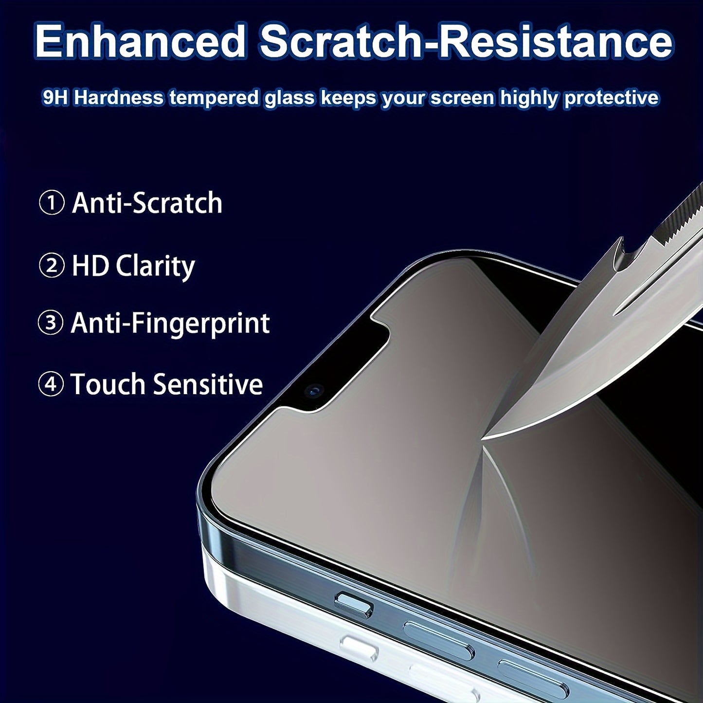 EDGE ™️3pcs Tempered Glass Screen Protectors with 3pcs Free Camera Lens Protectors for iPhone 11/12/13/14/15 Pro Max Series, Ultra-High Definition, 9H Hardness, YISHIMILE