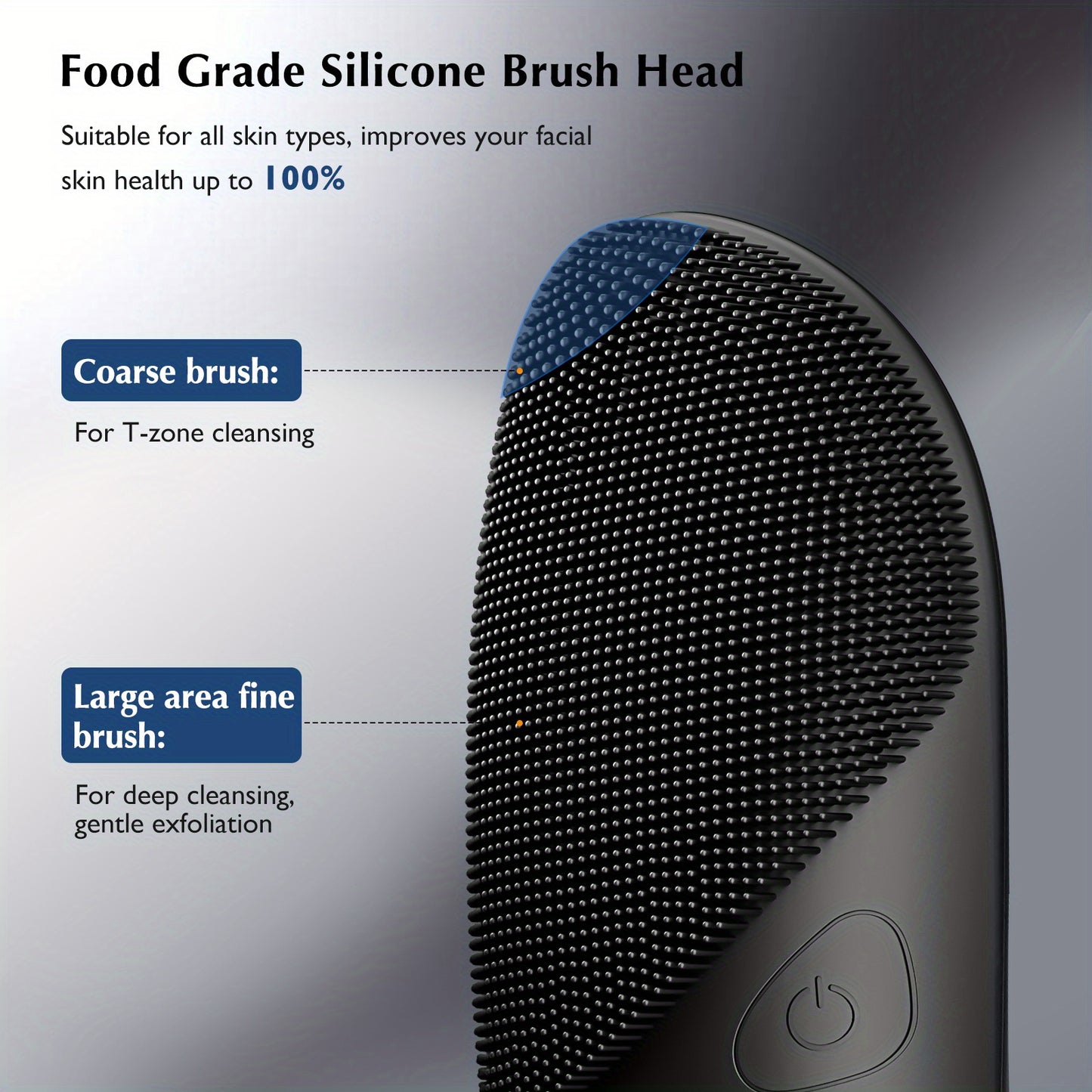 Facial Cleansing Brush Silicone Face Scrubber: COSLUS Rechargeable Face Wash Brush, 4 Cleansing Modes, Electric Face Exfoliator For Father Men Women Gift Cleaning, Exfoliating, Massaging Black