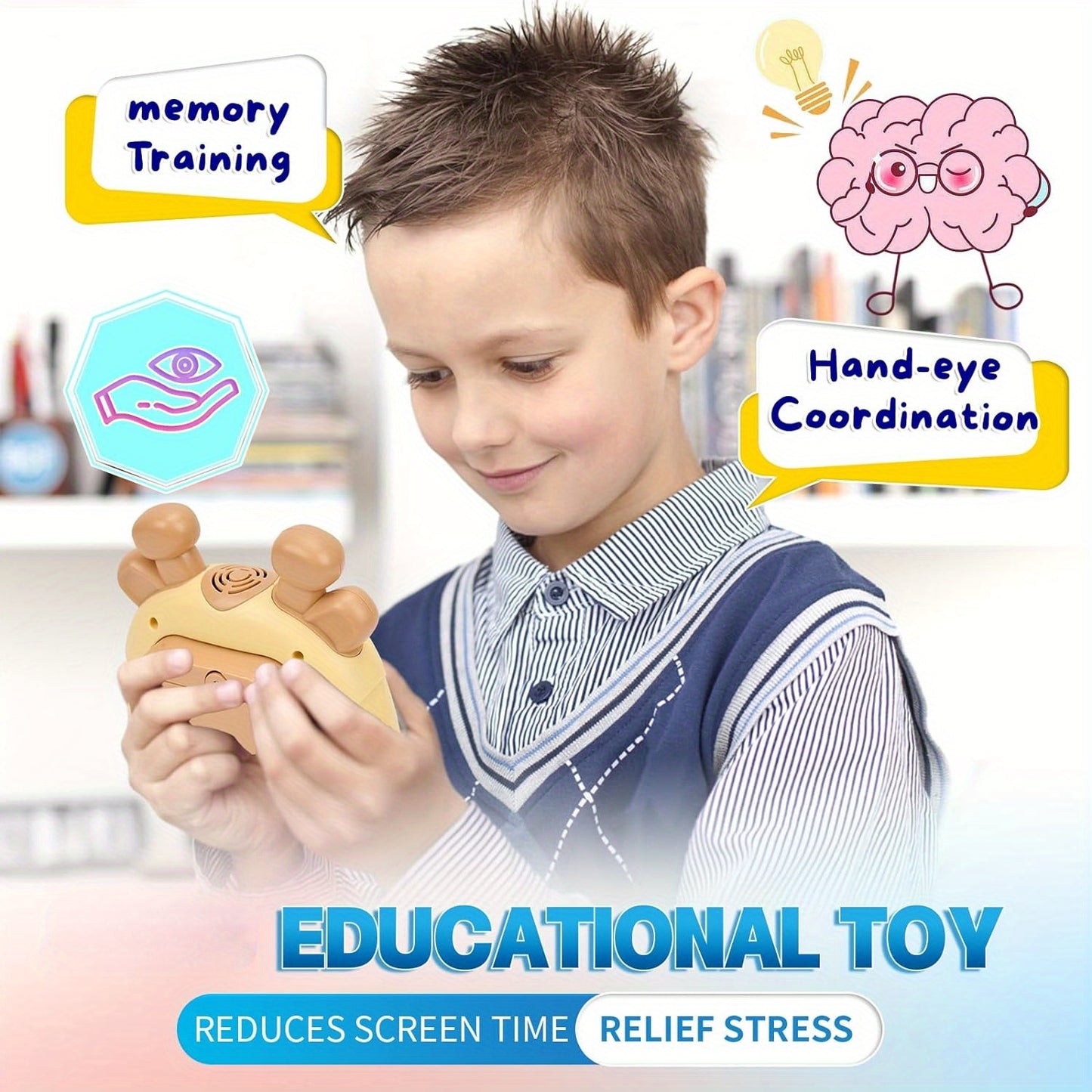 TWIST ™ 2pcs Light Up Pop Fidget Game - Sensory Toy for Kids & Adults - Push Bubble Pattern Popping Game - Fast Push Game - Stress Relief Gift