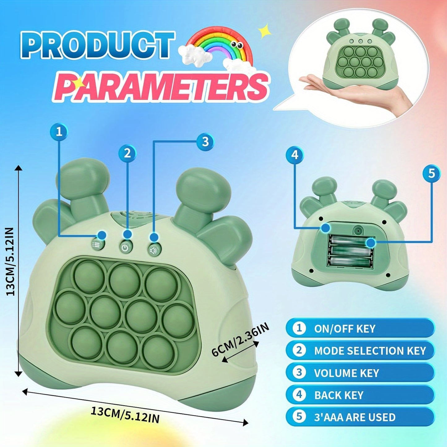 TWIST ™ 2pcs Light Up Pop Fidget Game - Sensory Toy for Kids & Adults - Push Bubble Pattern Popping Game - Fast Push Game - Stress Relief Gift