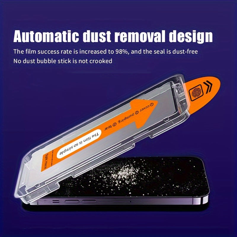 ONECLICK™️3-Pack iPhone Screen Protector, One-Click Application, High Definition, Glossy Finish, for Models 7/8 Plus, XR, XS, MAX, 11, 12, 13, 14, 15, Pro Max Easy Auto-Align Install Kit,