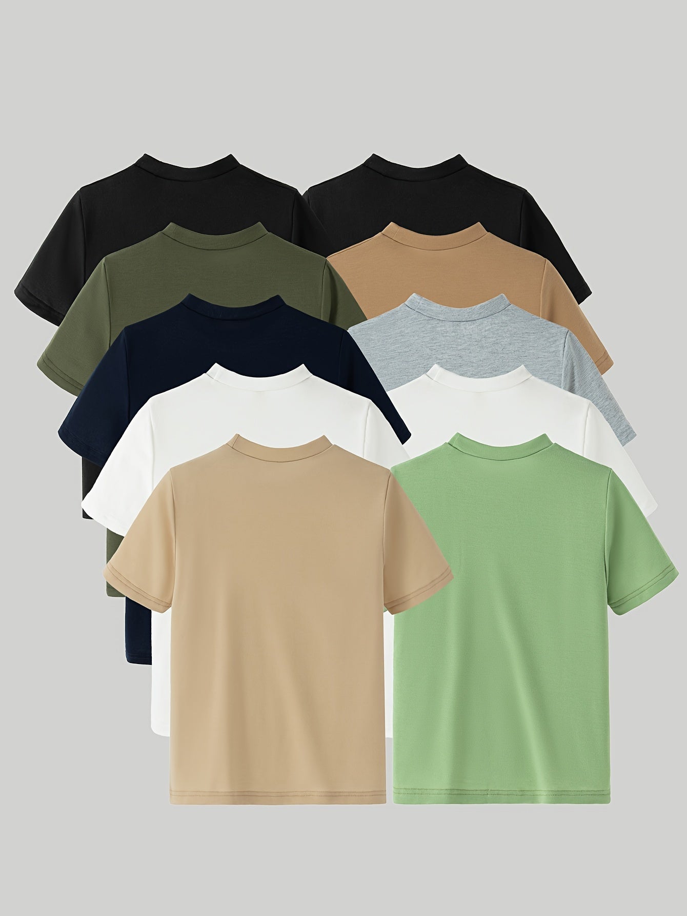 10-Pack ™️t shirts Teen Casual Crew Neck T-Shirts, Summer Solid Color Short Sleeve Knit Tops