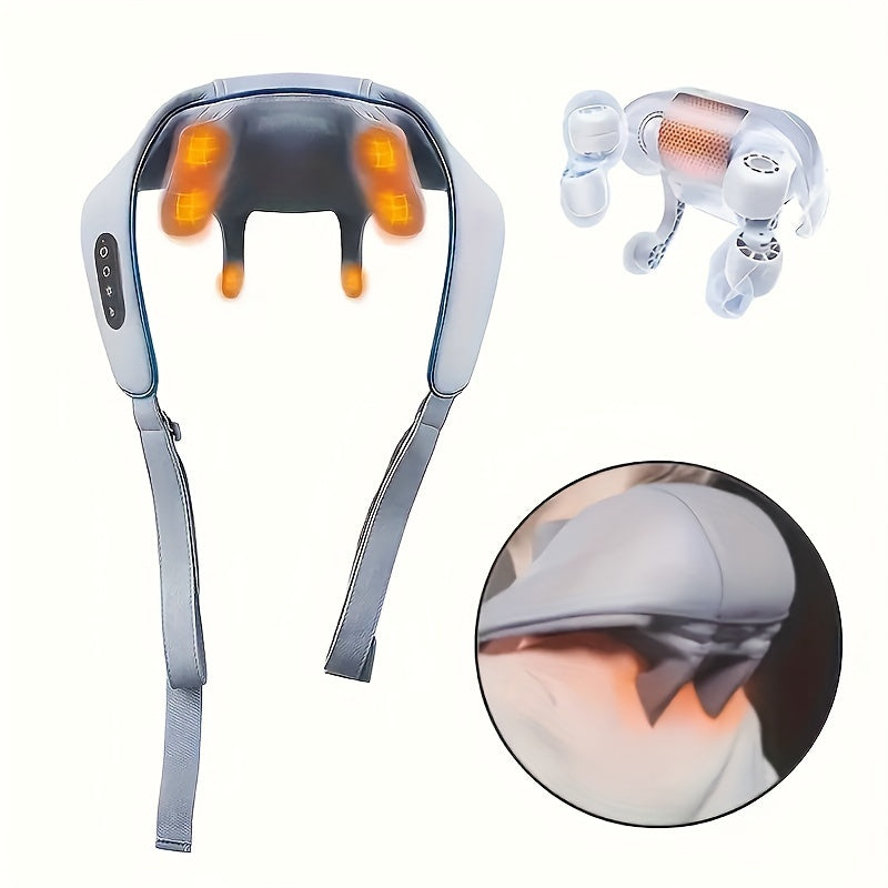 Neck Massager, Relieves Neck Pain, Deep Kneading Massager, with 6 Massage Nodes, with Heating  Suitable for Neck, Shoulder,