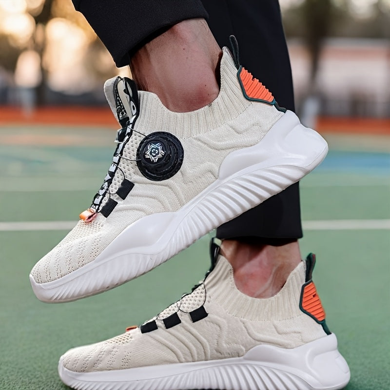 RUN™️ Men's Sneakers with Twist Closure - Breathable Knit Design & Thick Sole - Versatile Running and Driving Shoes