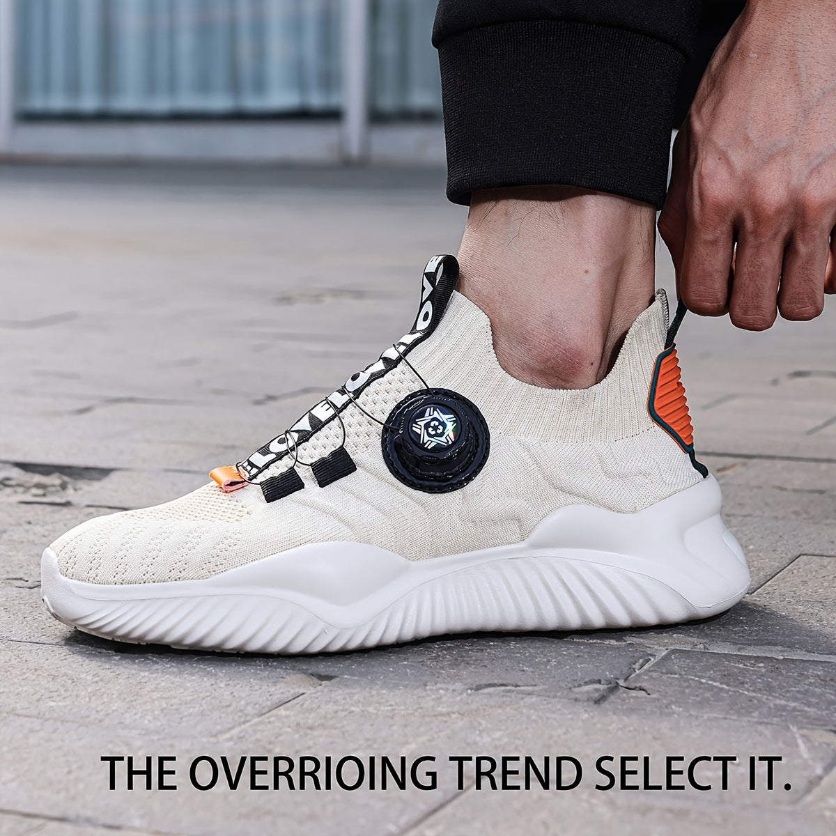 RUN™️ Men's Sneakers with Twist Closure - Breathable Knit Design & Thick Sole - Versatile Running and Driving Shoes