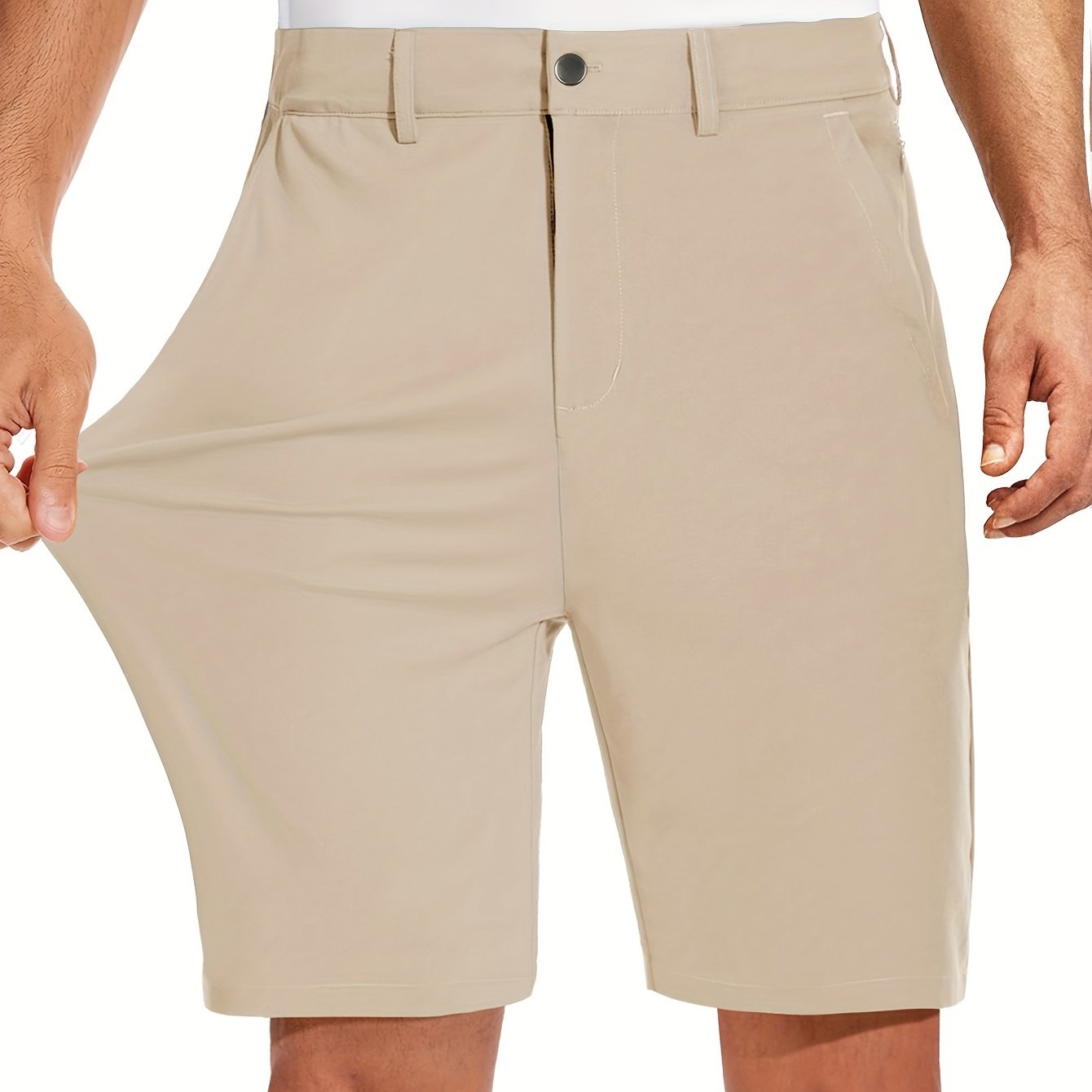 ENFOFSUMMER™️Quick-drying 9-inch Men's Golf Shorts - Casual Sports Shorts with Light Elasticity, 4 Pockets, Hidden Zipper - Waterproof for Outdoor Hiking and Mountain Climbing