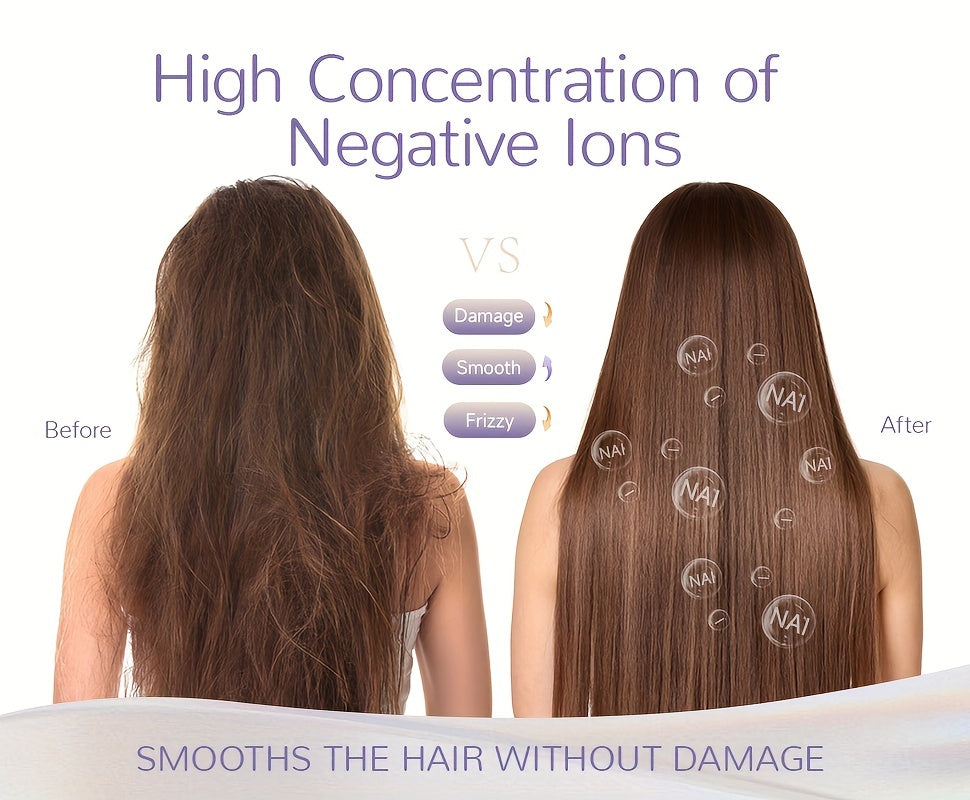 Oudif ™️Professional High-Speed Ionic Hair Dryer, 110000 RPM Brushless Motor, 4 Temperature Settings with LED Display, 2 Speed/Cold Options, Quiet Operation, Ergonomic Handle, US Plug –