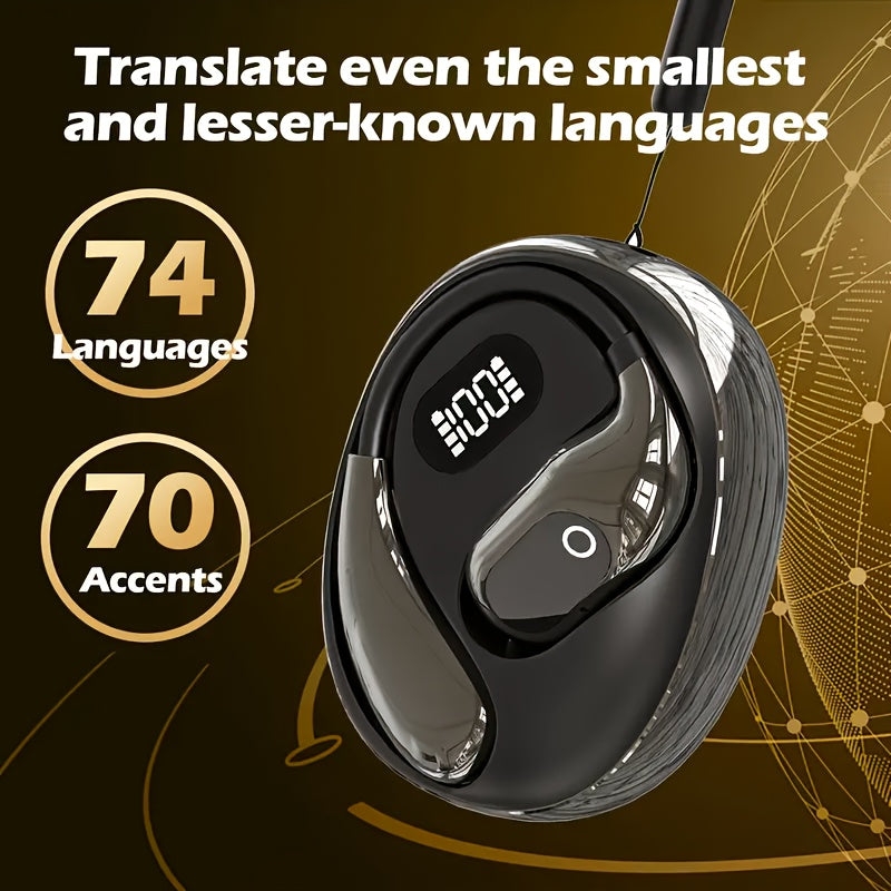 ZONE™️2025 new AI real-time translation headset, LED power display, 144 language translation headset, Type-C charging port, compatible with all smartphones, sports, business, games, study,