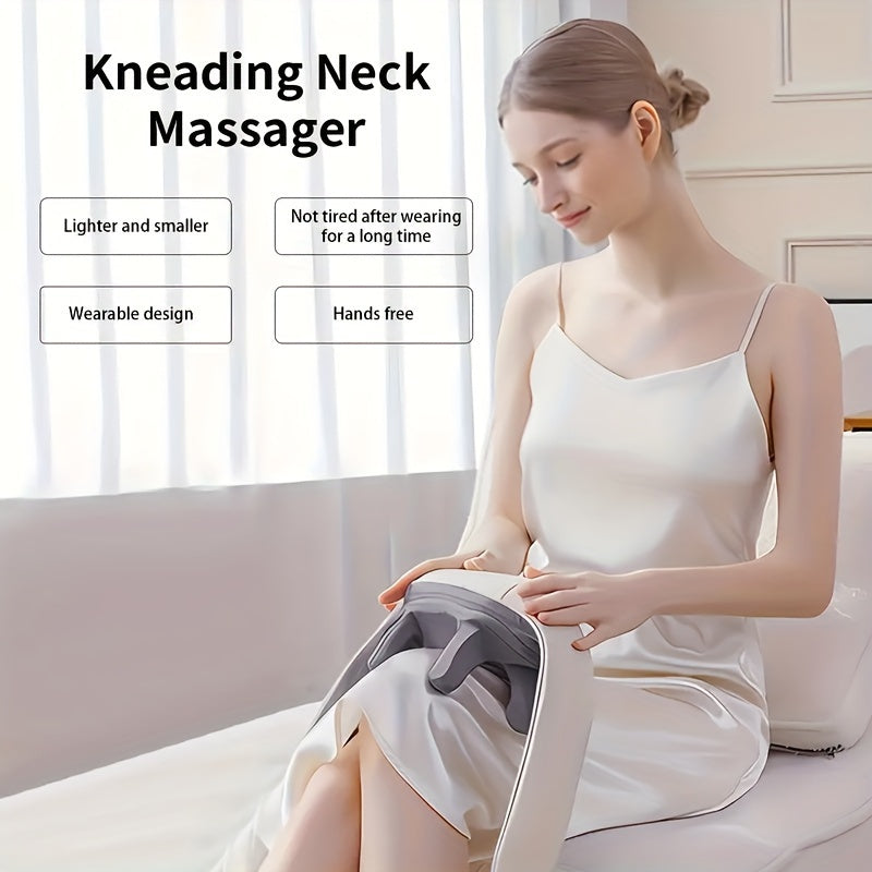 Neck Massager, Relieves Neck Pain, Deep Kneading Massager, with 6 Massage Nodes, with Heating  Suitable for Neck, Shoulder,