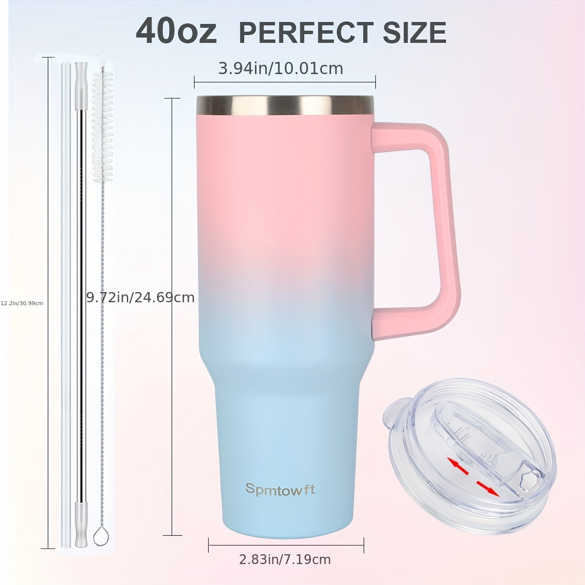 TWOINONE ™ 40oz Tumbler with Handle and Straw Lid & Carrier Bag, Stainless Steel Double Vacuum Coffee baler With Purse Pouch Phone Pocket, Gym Water Bottle Travel Mug for Men Women with Sleeve Holder