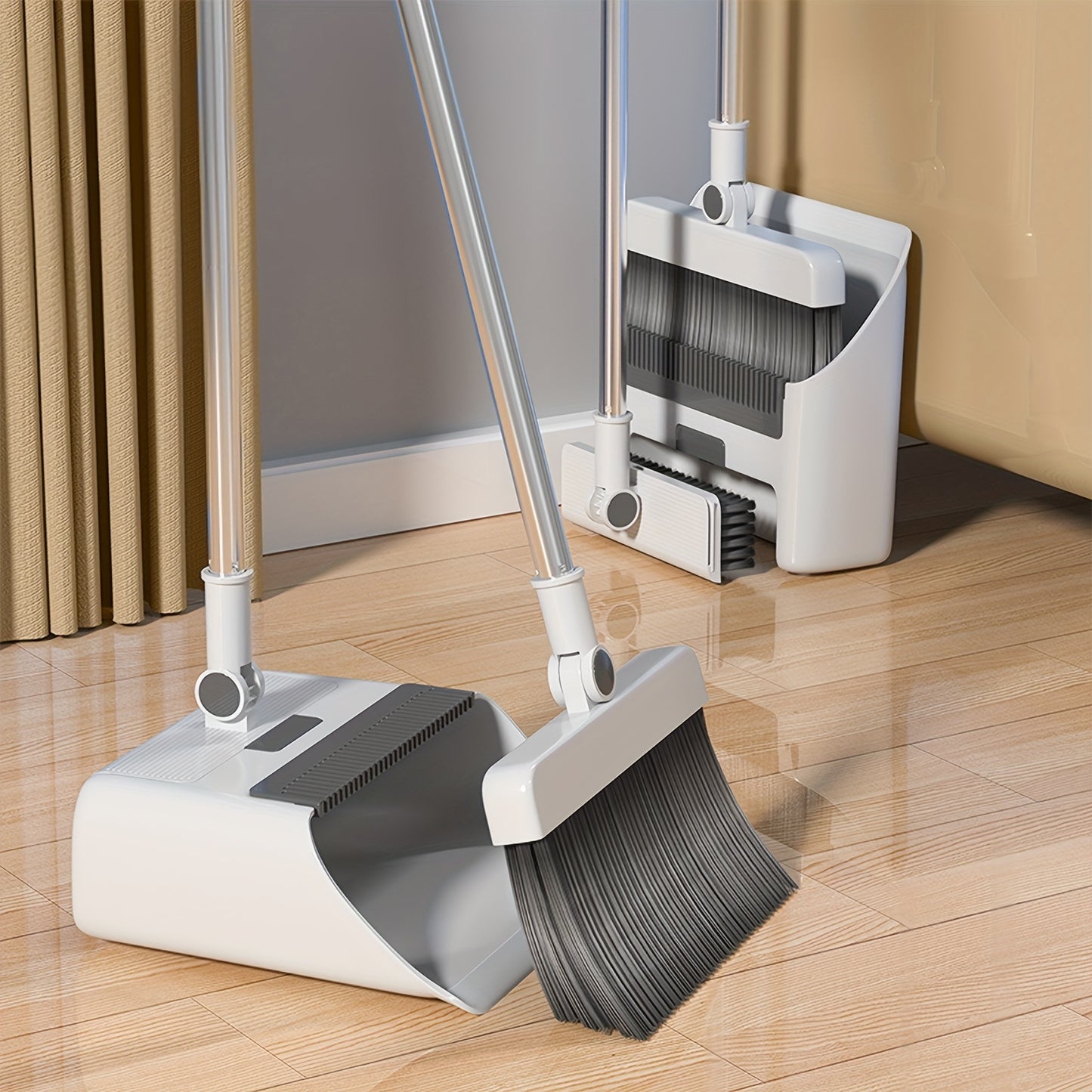 DUSTWIPE™ 3 IN 1 /set Broom Dustpan Floor Brush Set, Long Handle Sweeping broom