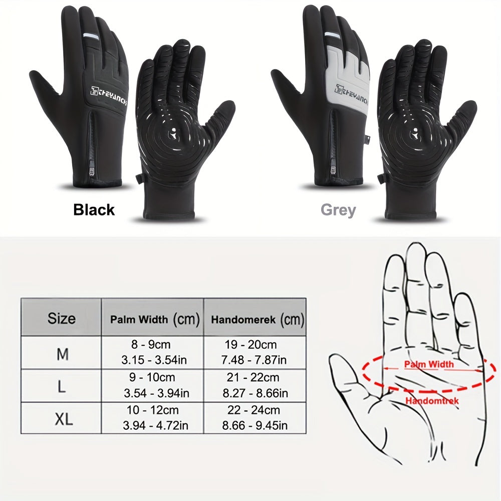 FUJI ™ Men's Fleece Lined Warm Thermal Non-Slip Water-Resistant Touch Screen Gloves for, working outdoor, Running, Cycling, Skiing, Winter gloves