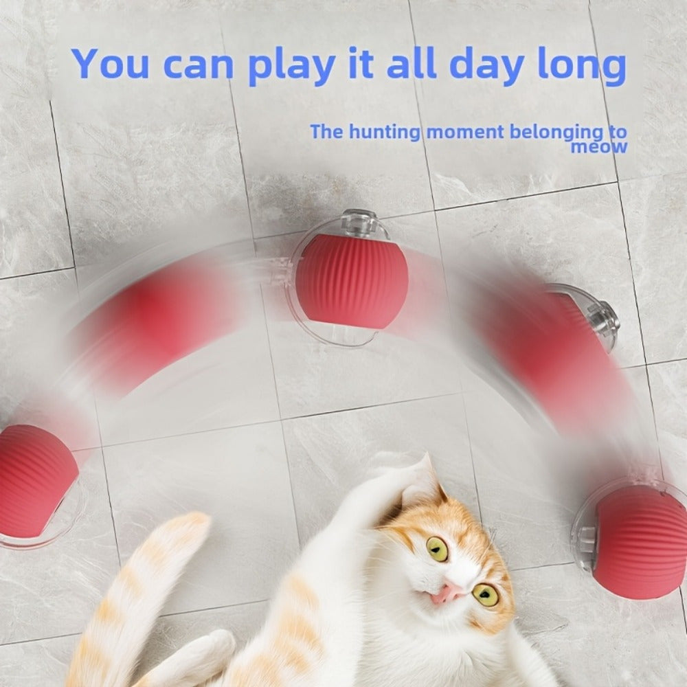 FUN™️CAT TOYS 3pcs Set Fully Automatic 360° Rolling Pet Balls - Grinding & Relief Function, 3 Modes with USB Charging LED Light,