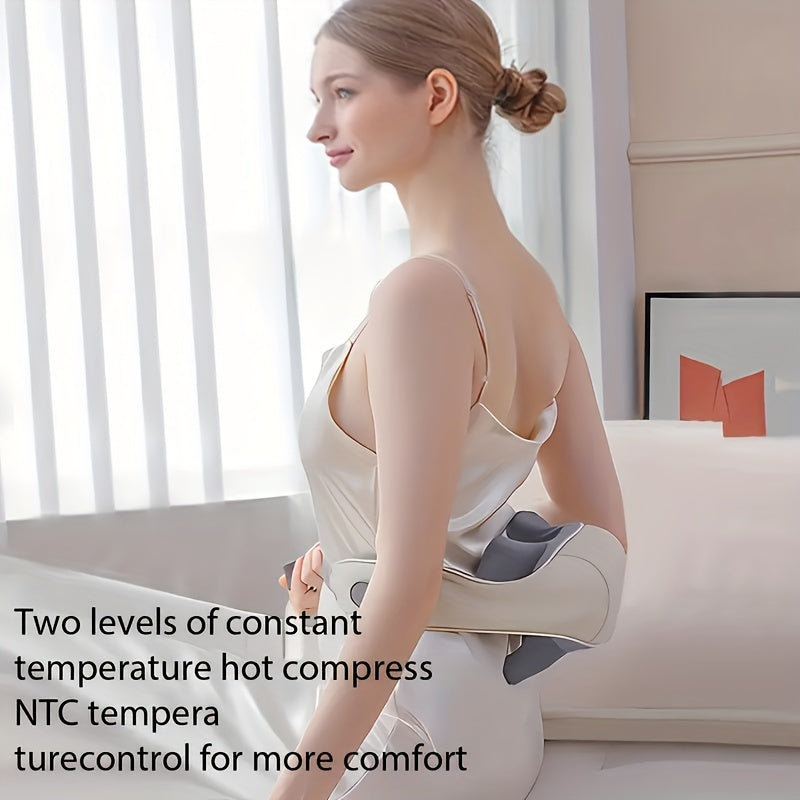 Neck Massager, Relieves Neck Pain, Deep Kneading Massager, with 6 Massage Nodes, with Heating  Suitable for Neck, Shoulder,