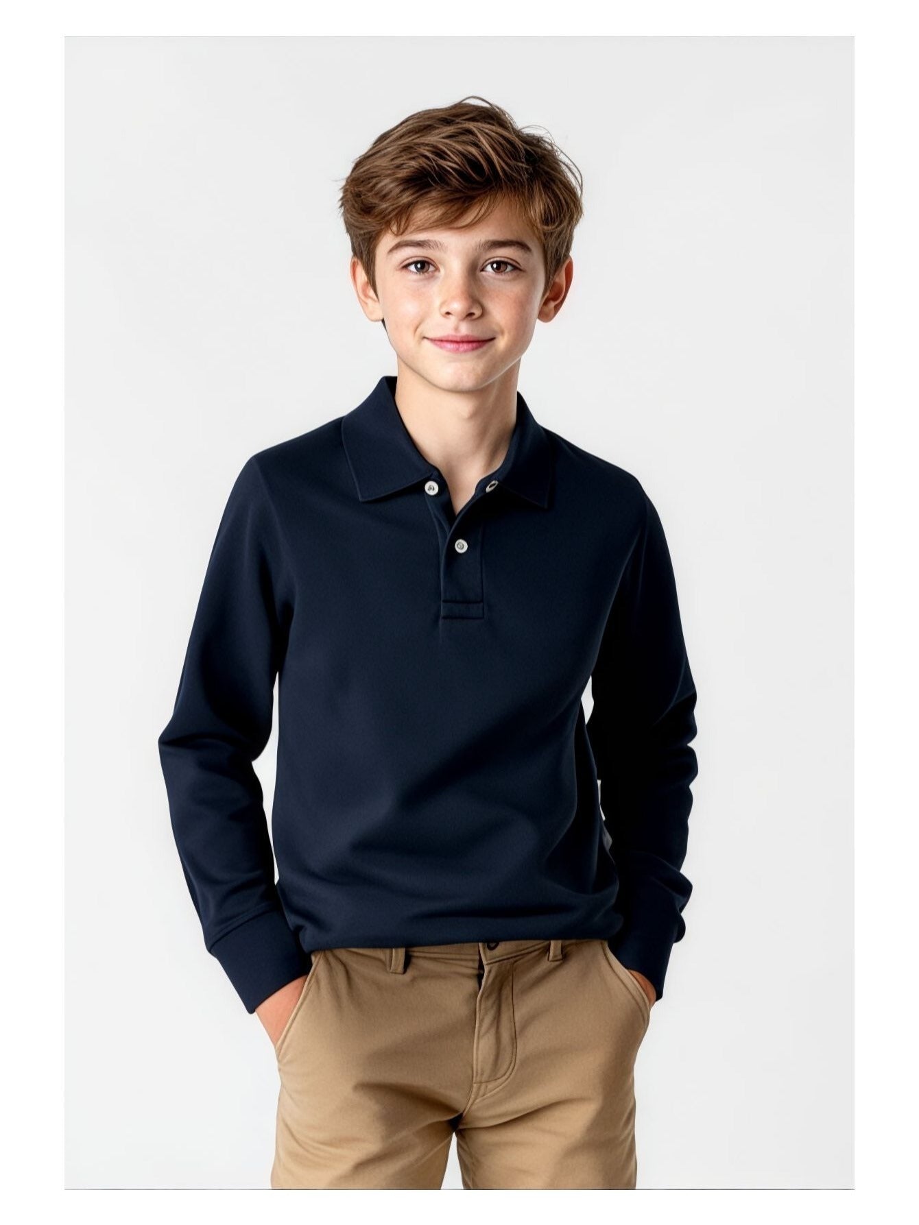 STORY ™️5 Pack Boys /Girls School Uniform LONG SLEEVE Polo shirts,