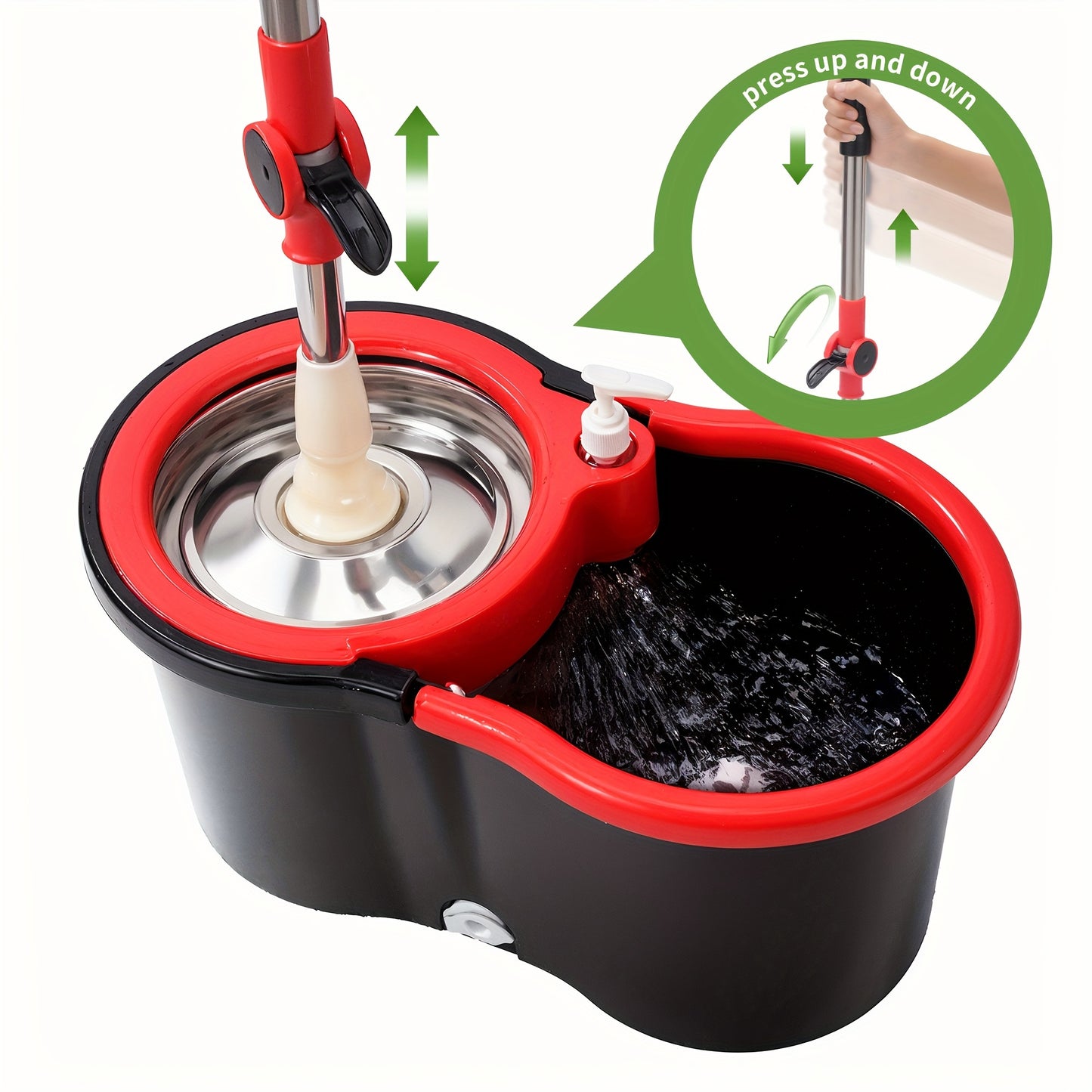 MOPS ™ and Bucket Set, 360°Bathroom Mop Bucket, School Bathroom,