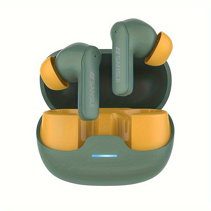 NEW SANSUI W23 True Wireless Noise Cancelling Earbuds, Active Noise Cancellation, 10mm Drivers with Big Bass, Wireless V5.4, 27H Long Playtime, With Built-in ENC Microphone