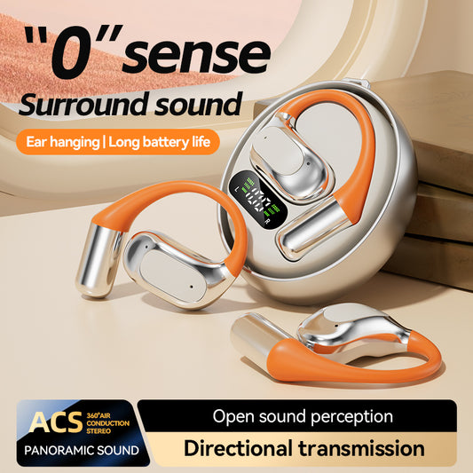 TUNE GO ™️Original Wireless Earphones True Wireless Earphones, Open Air Conduction Earbuds, Small Round Cake Design, Music OWS Headphones High Quality Headset HI-FI Sound, Long Battery Life, Led Display