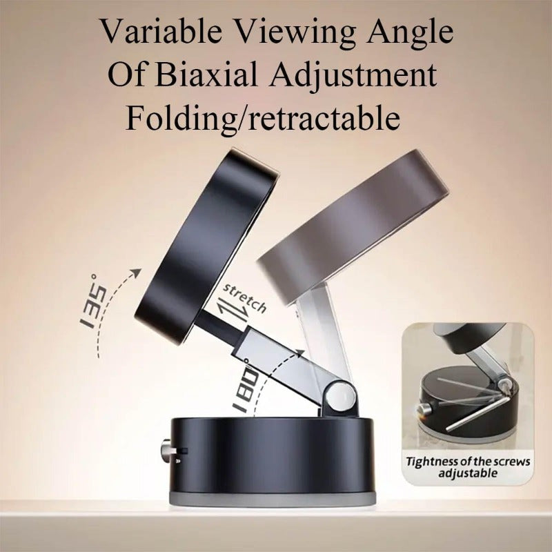 MAGNETIC™️Phone Holder Versatile Foldable Magnetic Vacuum Suction Cup Holder - Hands-Free, Adjustable Metal Mount for Cars, Kitchens, Bathrooms & More - Strong Hold without Battery or Electricity Needed