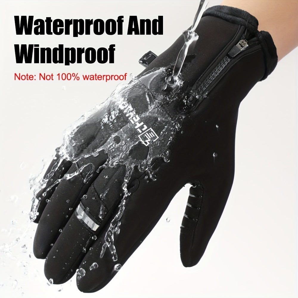 FUJI ™ Men's Fleece Lined Warm Thermal Non-Slip Water-Resistant Touch Screen Gloves for, working outdoor, Running, Cycling, Skiing, Winter gloves