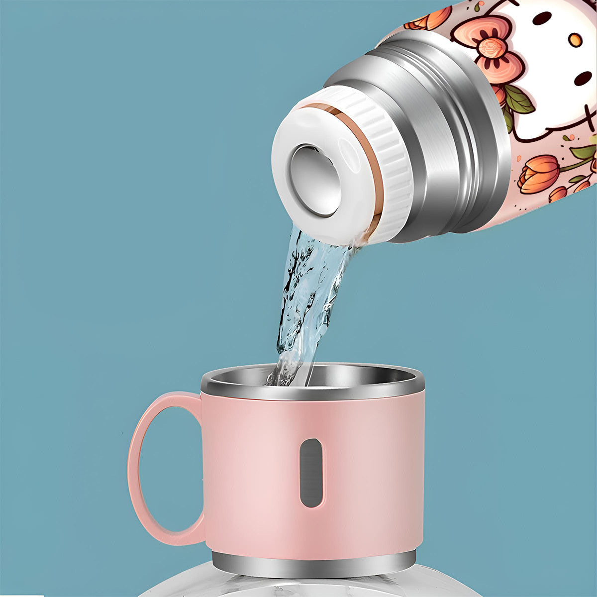 FILLSY™ 1pc Sanrio Valentine's Day Hello Kitty 16Oz Stainless Steel, CUT LUXURIOUS STAINLESS STEEL INSULATED ,