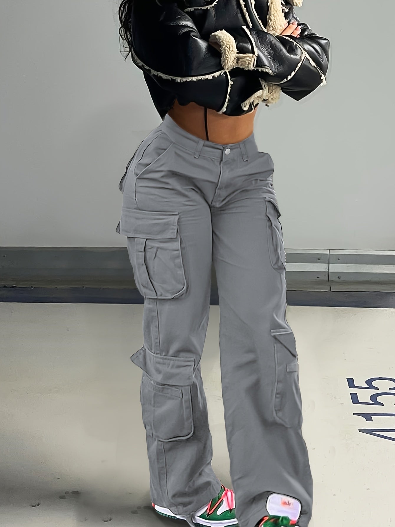 BAGGIES™ |Street Hip-hop Style Low Waist Multi Pocket Workwear Casual Denim Workwear Pants