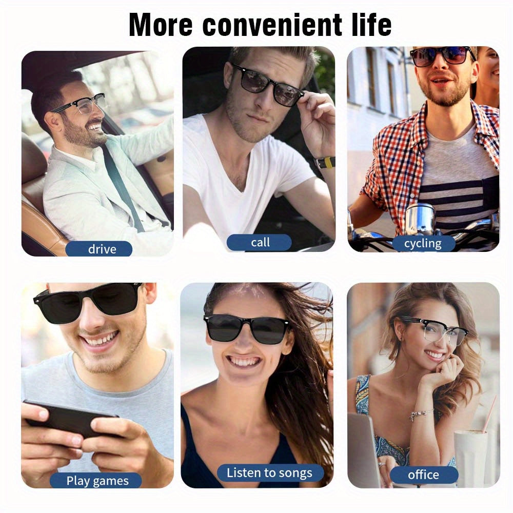 SENBONO ™️ Smart Glasses - Blue Light Filtering & Polarized Lenses, Low Latency Audio, Built-in Mic & Speakers, Touch & AI Voice Assistant Compatible, 5hrs Battery Life,