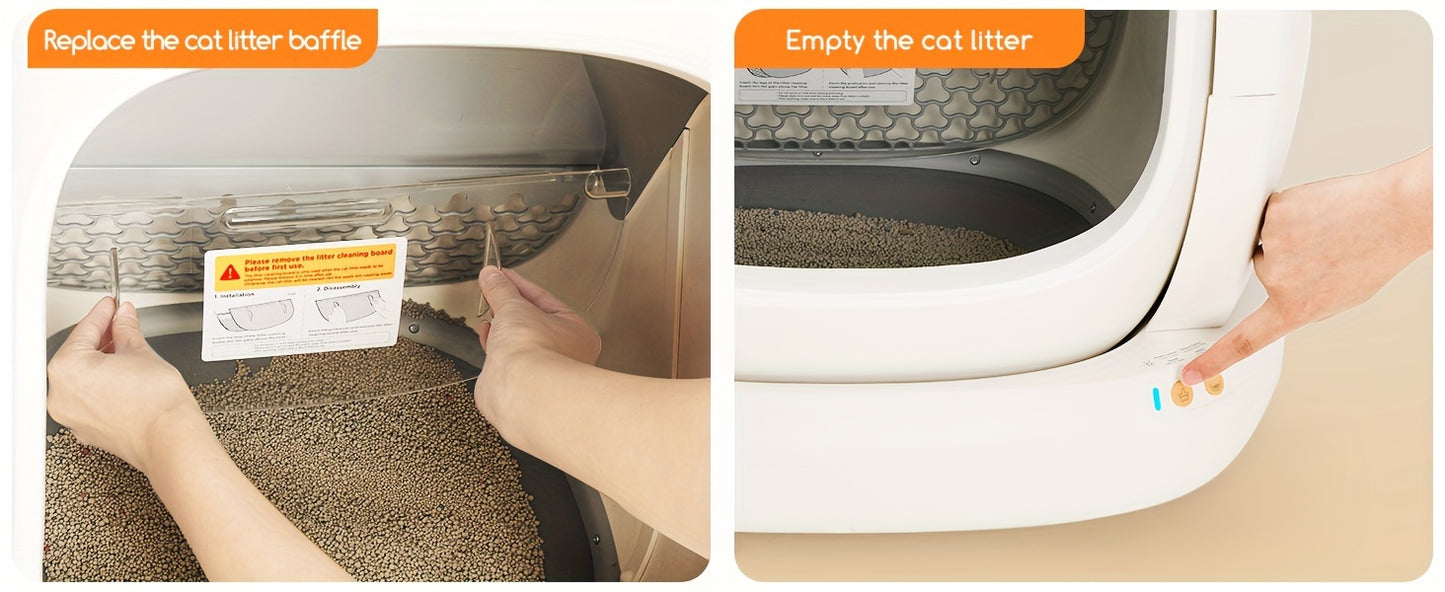 MEOW MEOW  ™ Self Cleaning Litter Box, Automatic Cat Litter Box Self Cleaning For Multiple Cats, Odor Removal Anti Pinch Kitty Litter Box, APP Control Smart Litter Box with Liners Bags