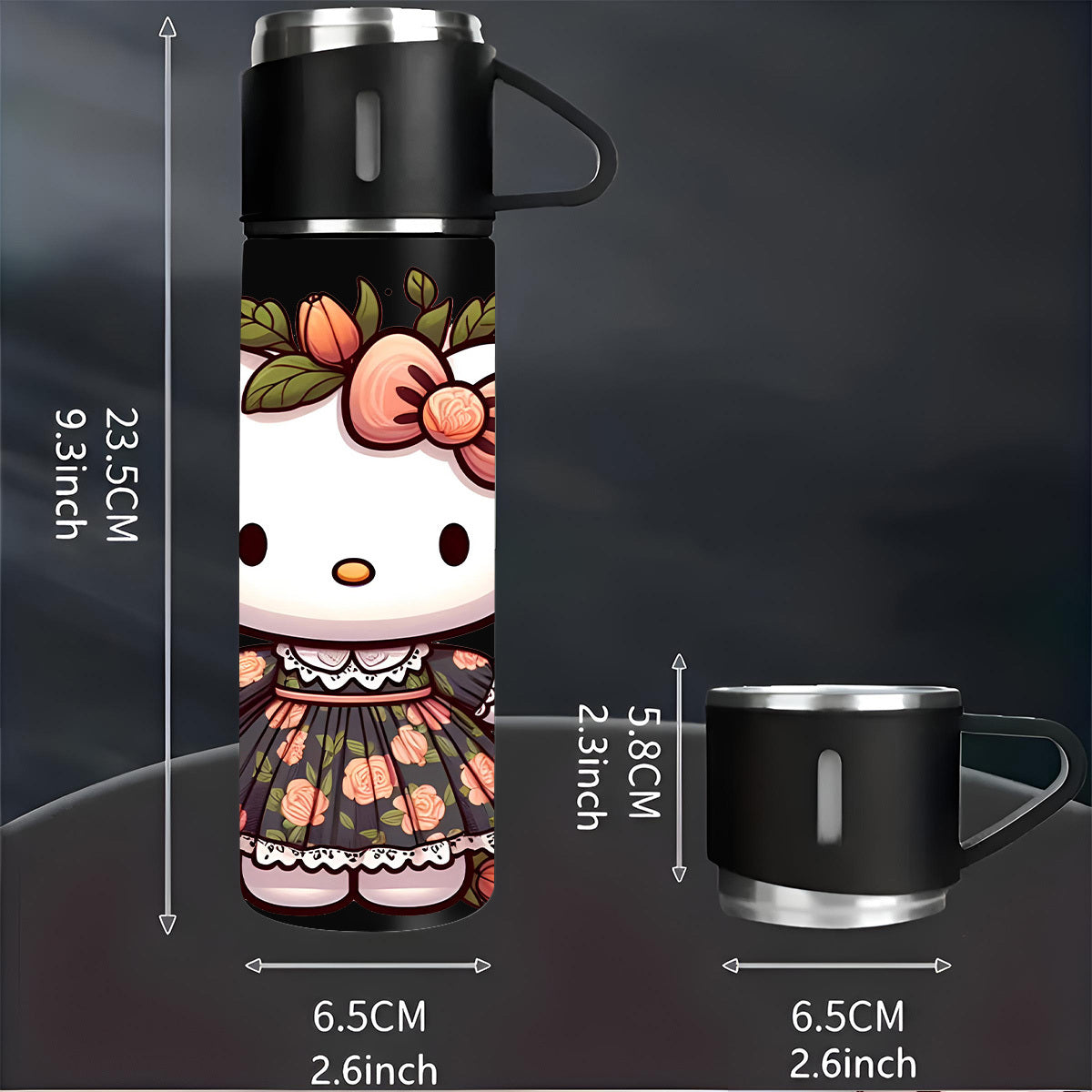 FILLSY™ 1pc Sanrio Valentine's Day Hello Kitty 16Oz Stainless Steel, CUT LUXURIOUS STAINLESS STEEL INSULATED ,