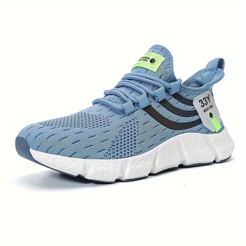 MILE HIGH™️Women's Breathable Knit Platform Sneakers, Casual Lace Up Outdoor Shoes, Comfortable Low Top Sport Shoes Plus Size