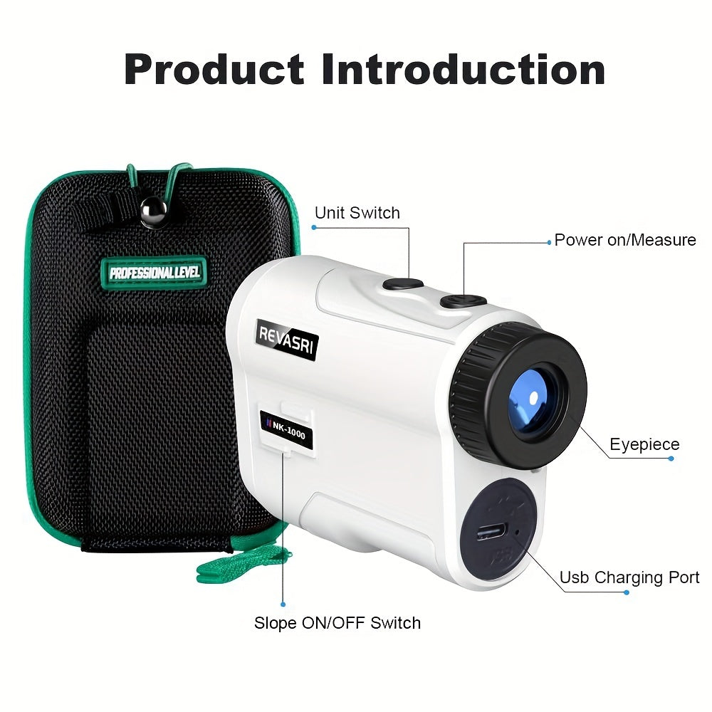 GOLF PAL ™   REVASRI Golf Rangefinder with Slope and Pin Lock Vibration, External Slope Switch for Golf Tournament Legal, Rangefinders with Rechargeable Battery 1000YDS Laser Range Finder