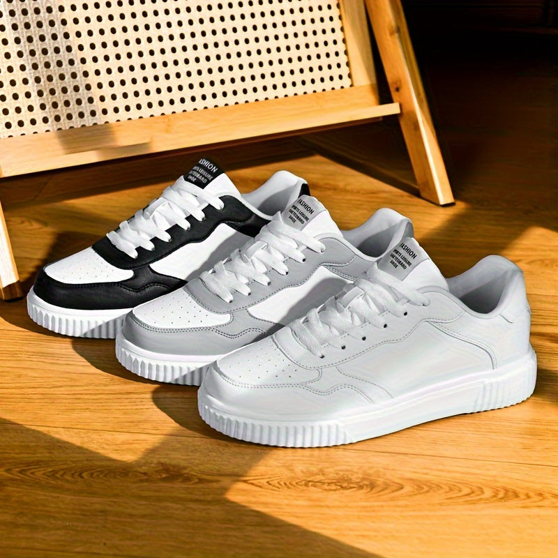 FEET UP ™Men's Trendy Street Style Low Top Skateboard Shoes, Comfy Non Slip Lace Up Casual Sneakers For Men's Outdoor Activities