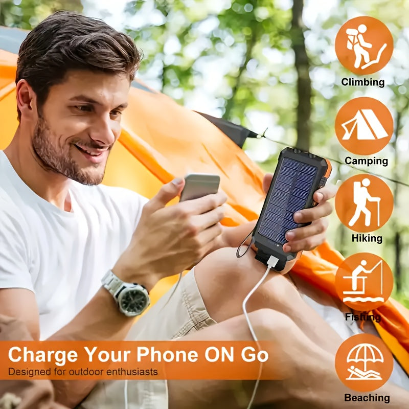 PORTABLE™ 10000 MAh Solar Mobile Power With Flashlight/ USB