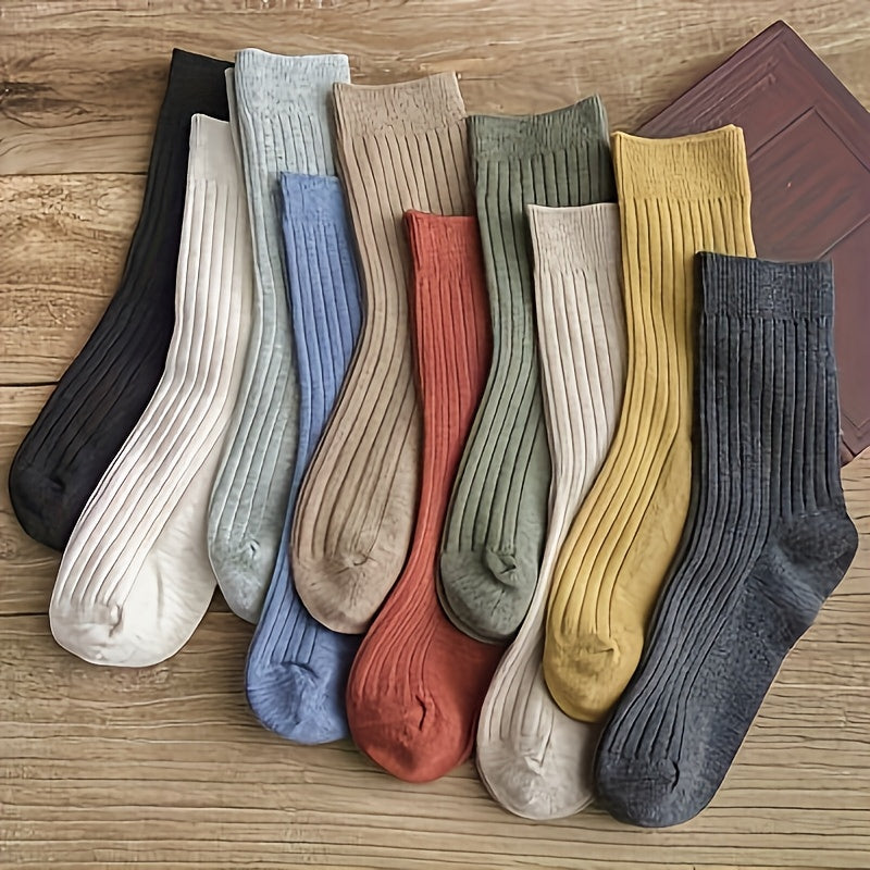 SOCKSI™10 Pairs of Men's /WOMENS Trendy Breathable Crew Socks, Comfy Casual Soft Thermal Socks, Winter & Autumn