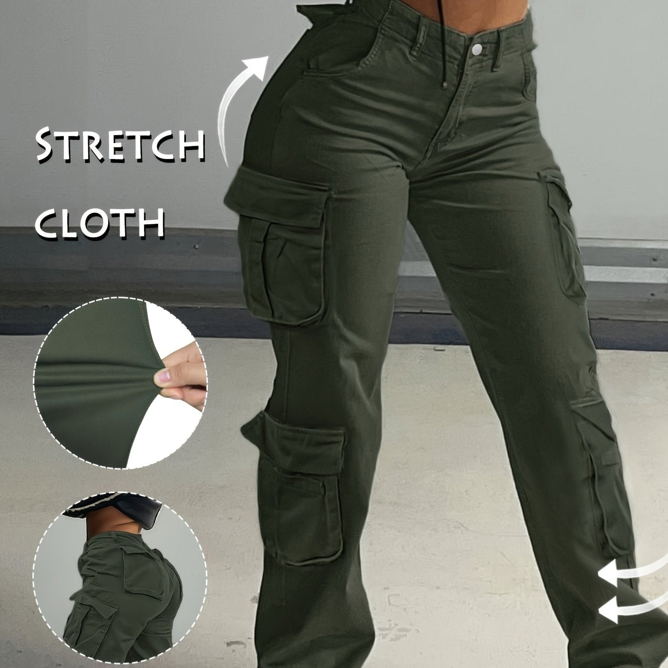 BAGGIES™ |Street Hip-hop Style Low Waist Multi Pocket Workwear Casual Denim Workwear Pants