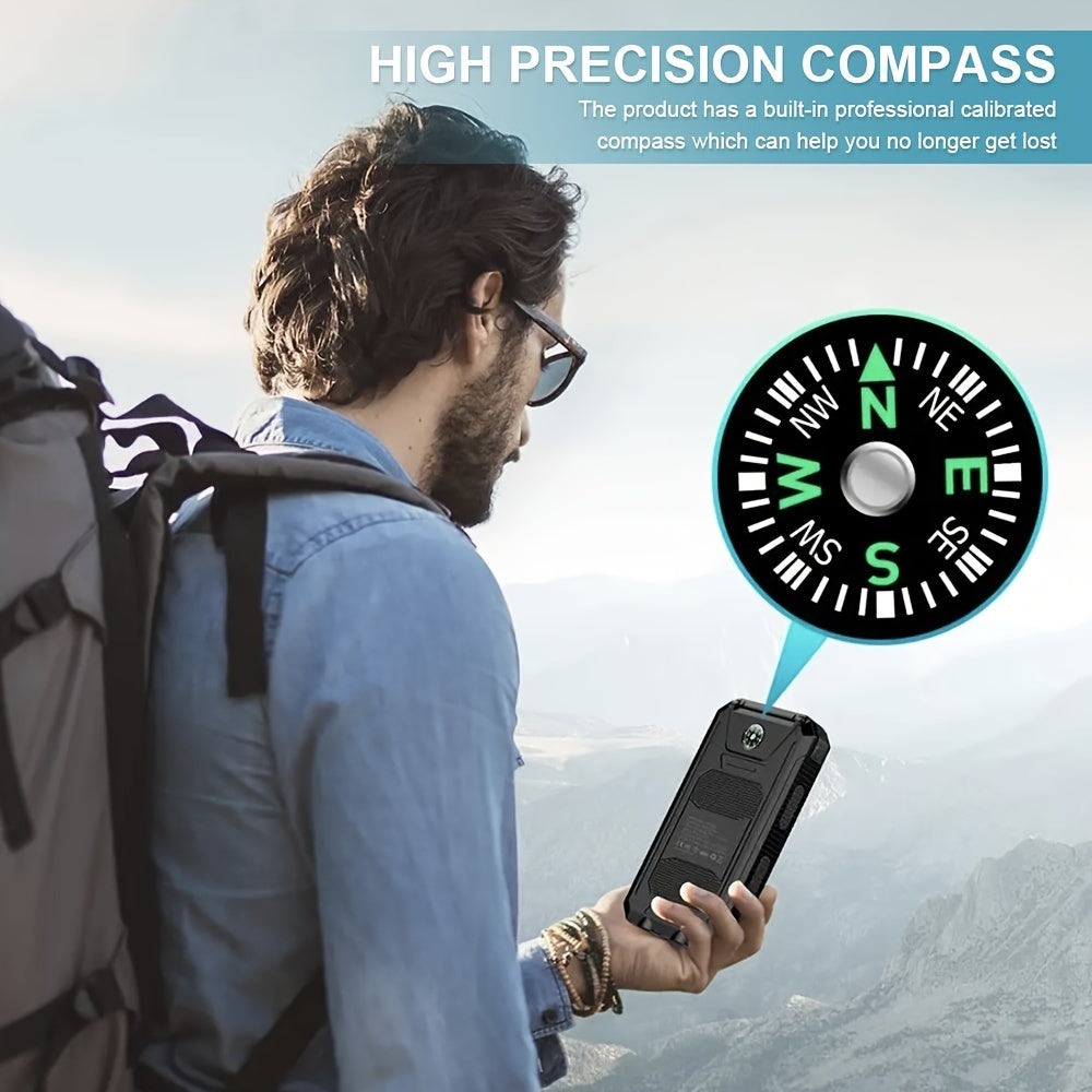 PORTABLE™ 10000 MAh Solar Mobile Power With Flashlight/ USB
