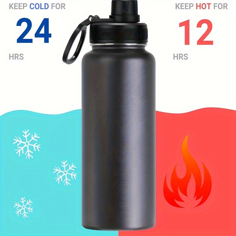 RIPLE ™ Sports Water Bottle,900Ml Double Vacuum Insulated Bottle with Leak Proof Spout Cap, Travel Water Bottle with Carrying Loop - Suitable for Sports, Gym, Office - BPA Free, Reusable