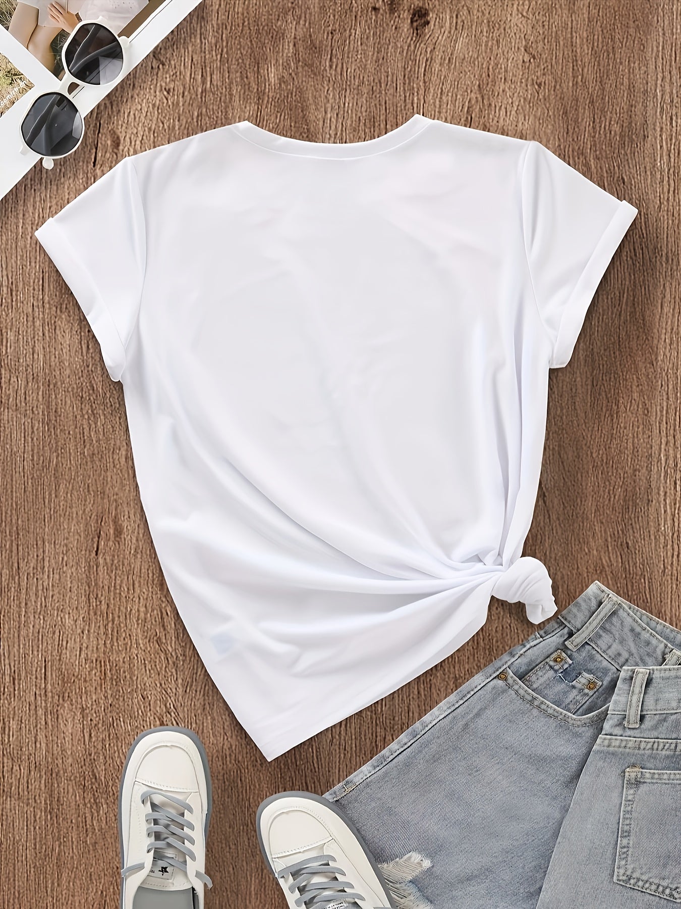 MILANO™️ Letter Print Crew Neck T-Shirt, Casual Short Sleeve T-Shirt For Spring & Summer, Women's Clothing