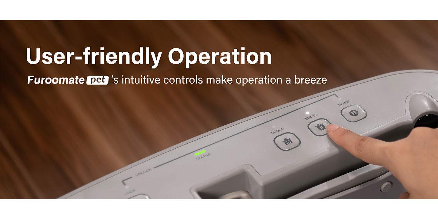 FUROOMATE™️ Open-Top Self-Cleaning Cat Litter Box, Automatic Design with Built-in Scale, Easy Maintenance & Odor Control, Indoor Use, Supports Up to 180 lbs, White, Automatic Cat Litter Box