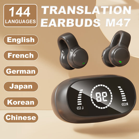 LISTENUP ™️New Smart 144 Real Time Translation  -free Calling - Open Ear Earbuds, Mic, Speakers, Blue Light Filter, Polarized Lenses For Sports, Driving, Traveling